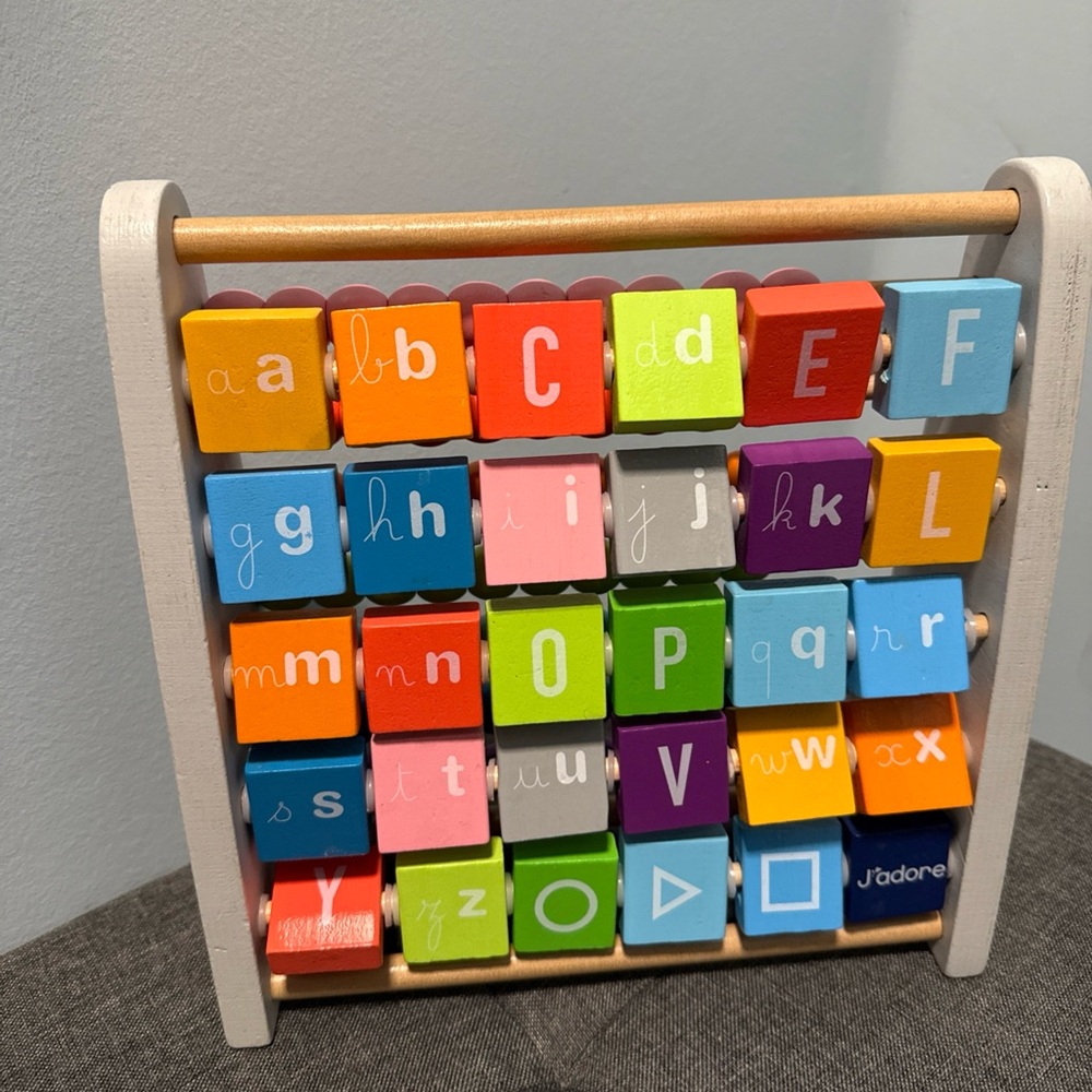J’Adore Wooden Alphabet Abacus - Math and suctioned Child’s Toy